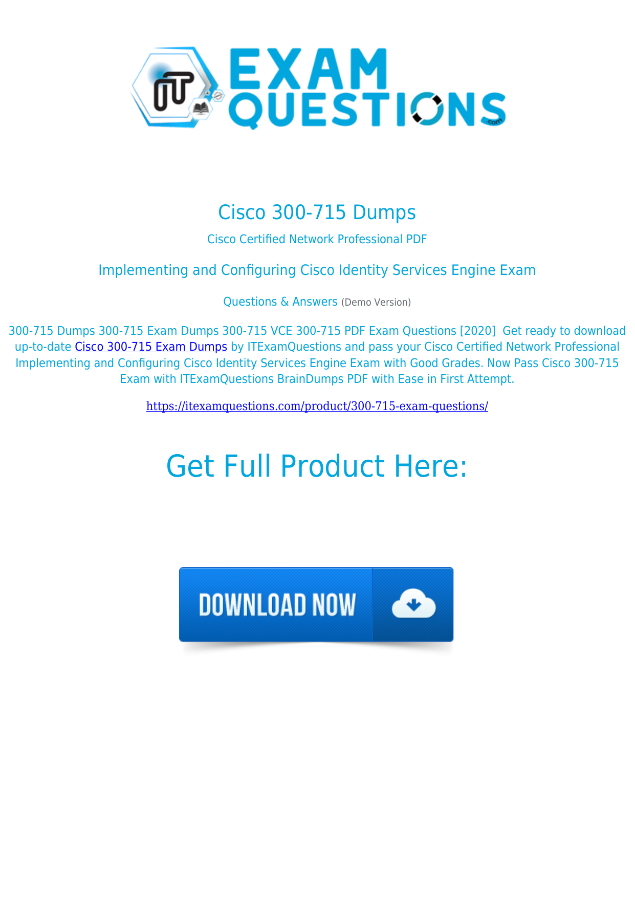 Cisco 300-715 Exam Dumps [2020] Authentic Questions PDF