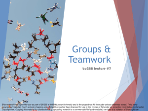 BU 288 Lecture 7 Groups & Teamwork upload