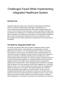 Challenges Faced While Implementing Integrated Healthcare System
