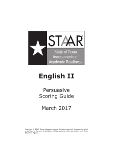 2017 STAAR EnglishII Persuasive Scoring Guide