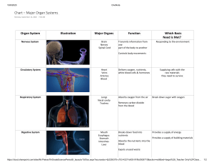 Chart - Organ Systems