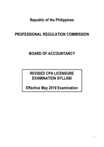 CPALE-Syllabi-Effective-May-2019 Revised