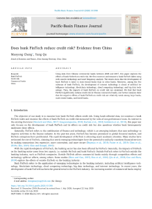 Does bank FinTech reduce credit risk  Evidence from China   Elsevier Enhanced Reader