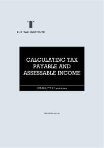 Module 2 Calculating Tax Payable & Assessable Income