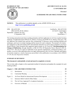 AFMAN36-2236 Guidebook for Air Force Instructors