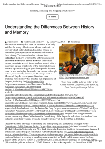 Understanding the Differences Between History and Memory