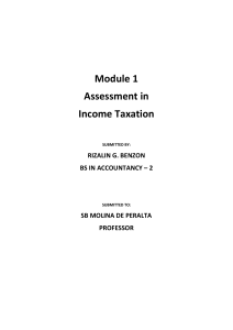 ASSESSEMENT ON INCOME TAXATION