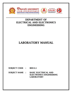 Basic Electrical and Electronics Engineering Laboratory