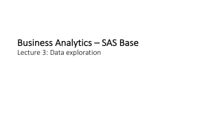 刘畅SAS Base lecture 3 Data Exploration