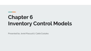 Chapter 6 Inventory Control Models Part 1 (Costales)