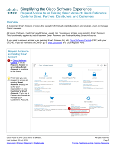 Request Access to an Existing Smart Account Quick Reference Guide JULY 2019