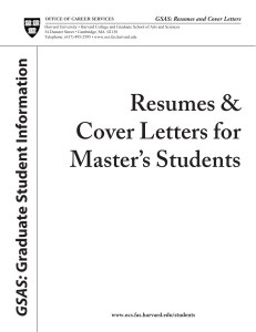 [harvard]masters resume cover letters