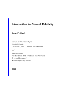 t' Hooft - Introduction to General Relativity (Lecture notes, 2012)