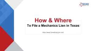 How and where to file mechanics liens in Texas