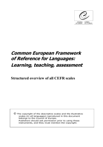 CEFR Language Framework: Learning, Teaching, Assessment