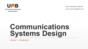 1stSession CommunicationsSystemsDesign-Introduction