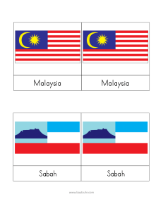 Bendera Negeri Malaysia 3 part cards