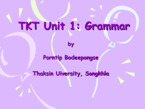 Unit 1 - Grammar (Porntip Bodeepongse)