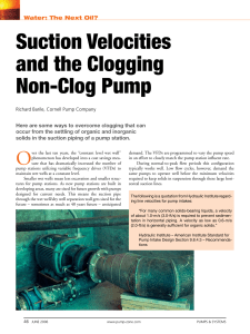Suction Velocities and the Clogging Non-Clog Pump