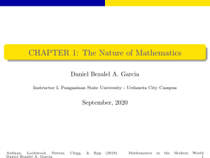 GE007 Chapter1 Nature of Mathematics