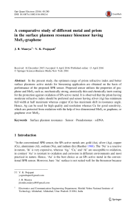 SPR Biosensor with MoS2-Graphene: Metal & Prism Study