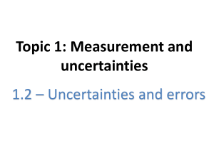 1.2 - Uncertainties and errors