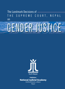 The landmark decisions of the supreme court nepal on gender equality