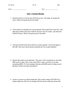 Math 10 Income Review