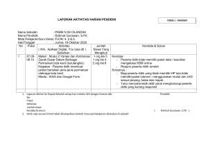 JUMAT LAPORAN PENDIDIK, Jumat, 16 Oktober 2020, Rahmat Gunawan