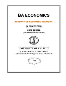 BA ECONOMICS HISTORY OF ECONOMIC THOUGHT
