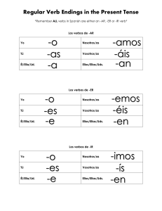 Verb Endings Present Tense 