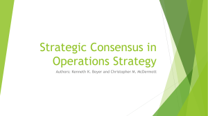 Strategic Consensus in operations strategy