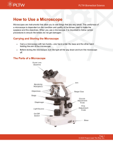 How to use a Microscope