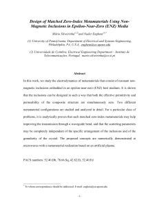 Design of matched zero index metamateria