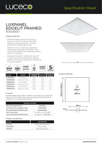 Edgelit Luxpanel 600x600 Specification Sheet