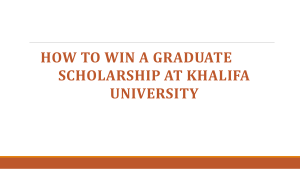 How to Win a Graduate Scholarship at Khalifa University