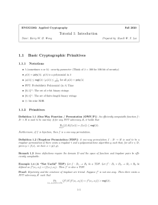 Applied Cryptography Tutorial: Primitives & Number Theory