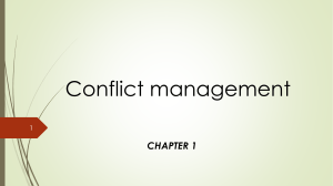 Chapter 1 Introduction to Conflict Management