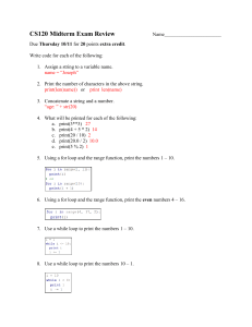 CS120 MidTerm Exam Review -ANSWERS