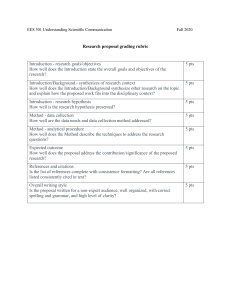 Research Proposal Rubric