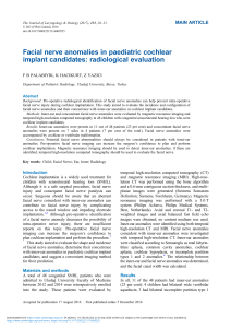 facial nerve anomalies in paediatric cochlear implant candidates radiological evaluation