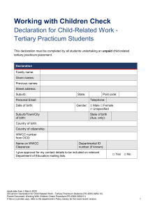 Child-Related Work Declaration Form