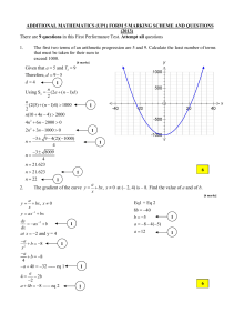 Questions and Marking scheme for UP1 2013 Form 5