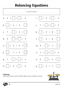 Balancing Equations