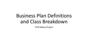 Business Plan Class Breakdown