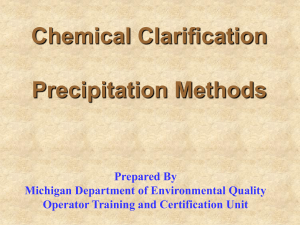 Chemical clarification metal precipitation