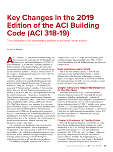 Key Change in the 2019 edition of the building code aci318-19