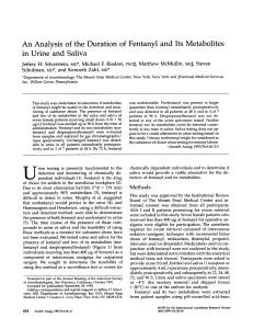 An Analysis of the Duration of Fentanyl and its Metabolites in Urine and Saliva