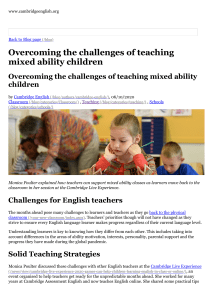 Overcoming the challenges of teaching mixed ability children | Cambridge English