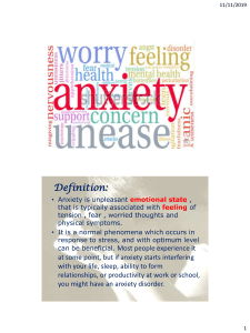 Anxiety guidelines